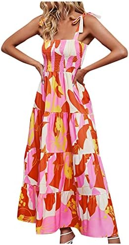 Дамски Sundresses размер Плюс Fragarn, Модно Дамско Пролетно-Лятна Рокля с кръгло деколте и ръкави-рюшами