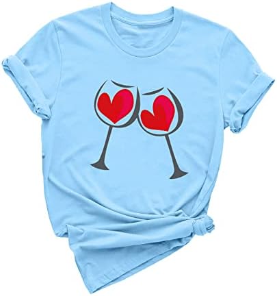 Лятна Есенна Риза за Дами 2023, Модни Памучен Тениска с Кръгло Деколте и Къс Ръкав, Графична Тениска за Почивка