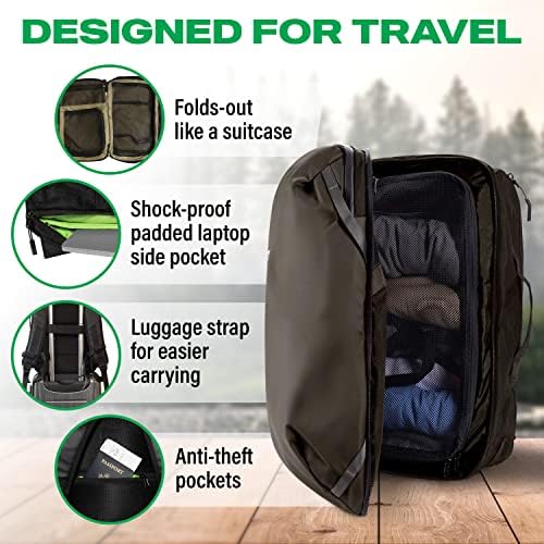 Раница за пътуване COR Surf | Одобрен за полети Раница за носене на лаптоп с Потайными джобове за паспорти |