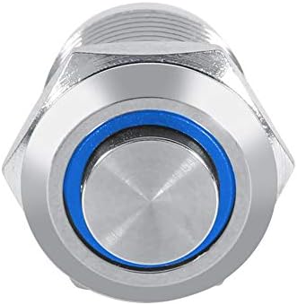 Незабавен Бутон Превключвател, 2 елемента 12 мм Кръг LED Водоустойчив Метален Незабавен Бутон Превключвател