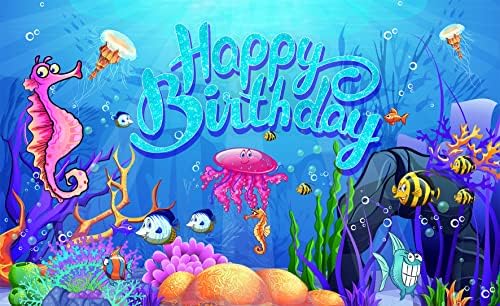 Океанская Тема, на Фона на Рожден Ден, на Банер, на Делфин, Акула, Подводни Сини Вечерни Украса, Аксесоари за